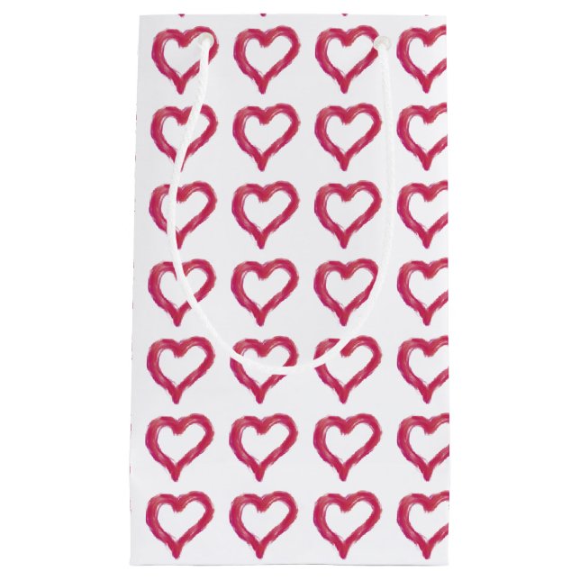 Messy - a heart drawn imperfectly small gift bag (Front)