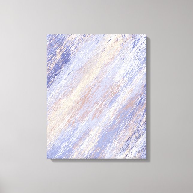 Messy Abstract Blue and Beige Paint Strokes Canvas Print (Front)