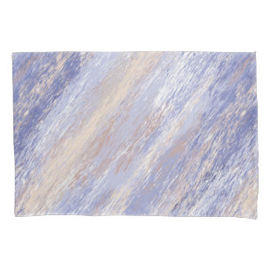 Messy Abstract Blue and Beige Paint Strokes Pillowcase