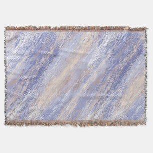 Messy Abstract Blue and Beige Paint Strokes Throw Blanket