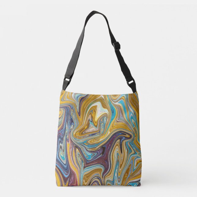 Messy Abstract Painting | Best abstract art Crossbody Bag (Back)