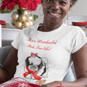 Messy & Adorable Shih Tzu With Gingerbread Toy  T-Shirt