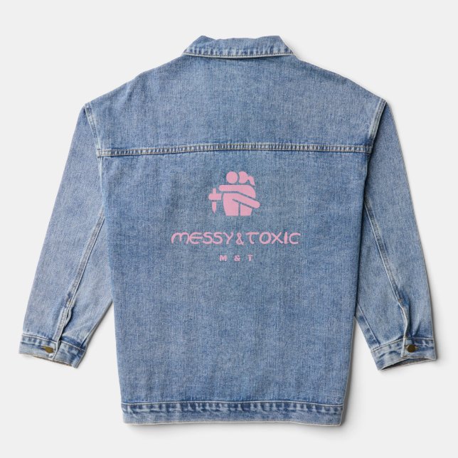 messy and toxic denim jean jacket (Back)
