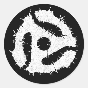 Messy B/W 45 Insert Classic Round Sticker