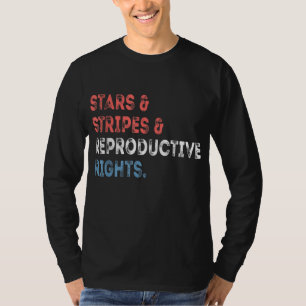 Messy Bun American Flag Stars Stripes Reproductive T-Shirt