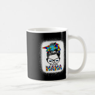 Messy Bun Autism Nana Fun Nana Puzzle Autism Aware Coffee Mug