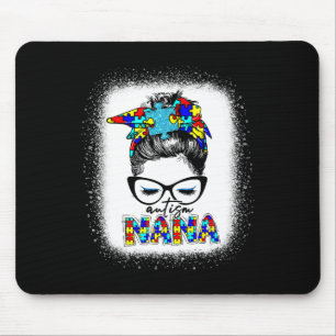Messy Bun Autism Nana Fun Nana Puzzle Autism Aware Mouse Mat