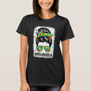 Messy Bun Bandanna Mummy Supportive Women Autism A T-Shirt