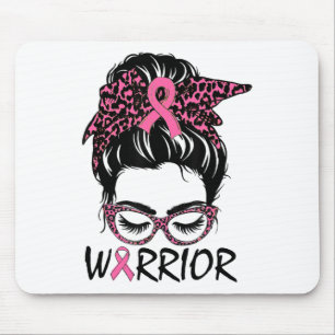 Messy Bun Breast Cancer Wear Pink Warrior Mouse Mat