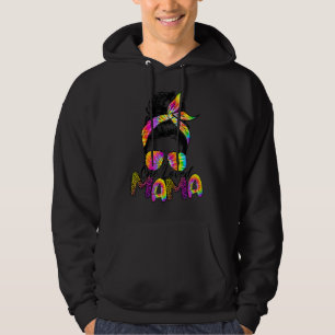 Messy Bun Buffalo Plaid Valentines Day One Loved M Hoodie