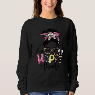 Messy Bun Bunny One Hoppy Abuela Leopard Happy Eas Sweatshirt