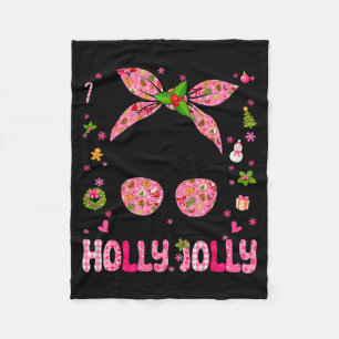 Messy Bun Christmas Nk Coquette Christmas Girls To Fleece Blanket