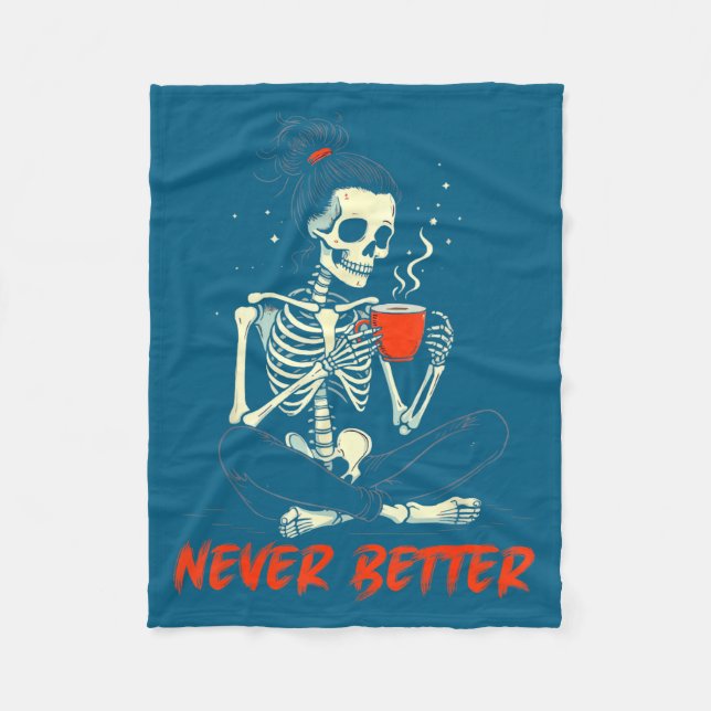 Messy Bun Drinking Coffee For Women Never Better S Fleece Blanket (Front)