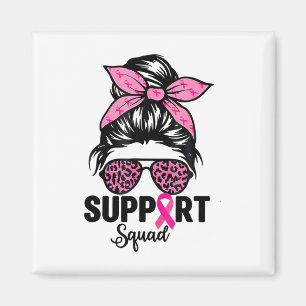 Messy Bun Gles Pink Support Squad Breast Cancer Aw Magnet