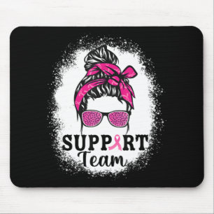 Messy Bun Hair Support Team Breast Cancer Awarenes Mouse Mat