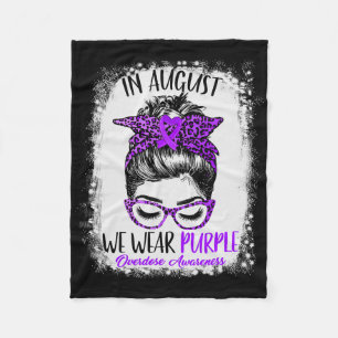 Messy Bun Leopard August We Wear Purple Overdose A Fleece Blanket