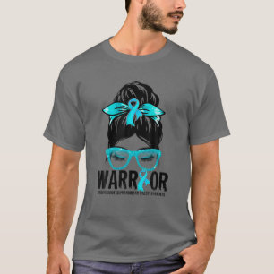 Messy Bun Leopard Teal Ribbon Progressive Supranuc T-Shirt