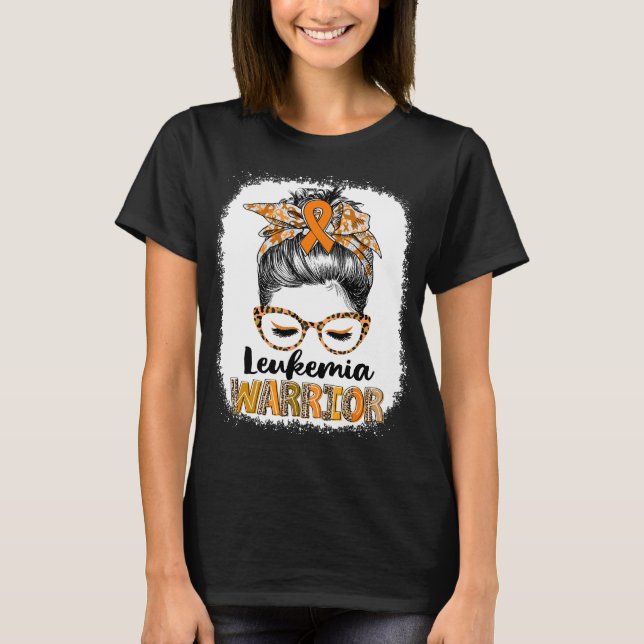 Messy Bun Leukaemia Warrior T-Shirt (Front)