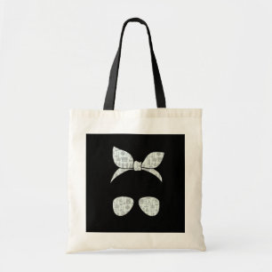 Messy Bun Mum Bandanna Glasses Housekeeping Life Tote Bag