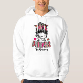 Messy Bun One Loved Dialysis Technician Valentine' Hoodie