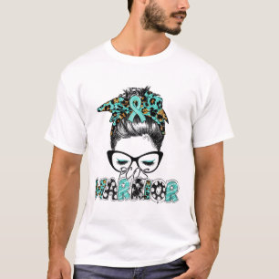 Messy Bun Pcos Polycystic Ovarian Syndrome Awarene T-Shirt