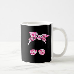 Messy Bun Pink Warrior Support Squad Breast Cancer Coffee Mug
