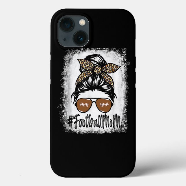 Messy Bun Player Bleached Football Mum Life With L Case-Mate iPhone Case (Back)