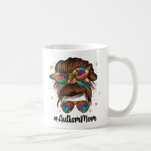 Messy Bun Proud Autism Mum Coffee Mug