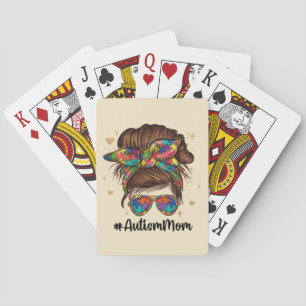 Messy Bun Proud Autism Mum Playing Cards