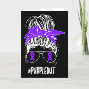 Messy Bun Purple Out Epilepsy Fighter Awareness Mo Card