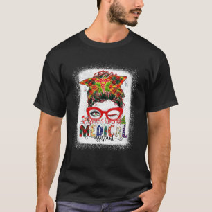 Messy Bun Santa's Favourite Medical Assistant Funn T-Shirt