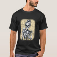 Messy Bun Skeleton Cute Kitten Cat Lovers Hallowee