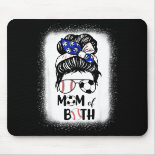 Messy bun soccer mom baseball mom of both mothers mouse mat