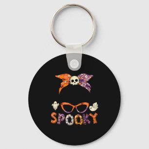 Messy Bun Spooky Grandma Fun Halloween Costume Wom Key Ring