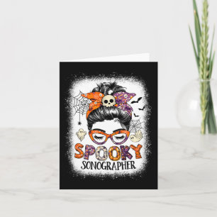 Messy Bun Spooky Sonographer Fun Halloween Costume Card