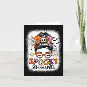 Messy Bun Spooky Sonographer Fun Halloween Costume Card