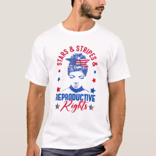 Messy Bun Stars Stripes Reproductive Rights Women' T-Shirt