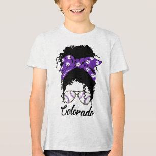 Messy Bun Stylish Baseball Tee For Colorado Women