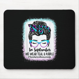 Messy Bun Suicide Prevention Awareness Month Septe Mouse Mat