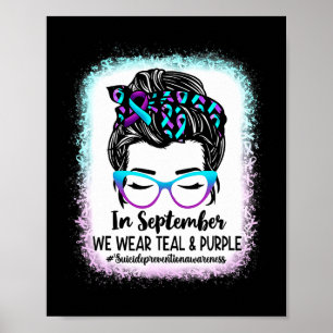 Messy Bun Suicide Prevention Awareness Month Septe Poster