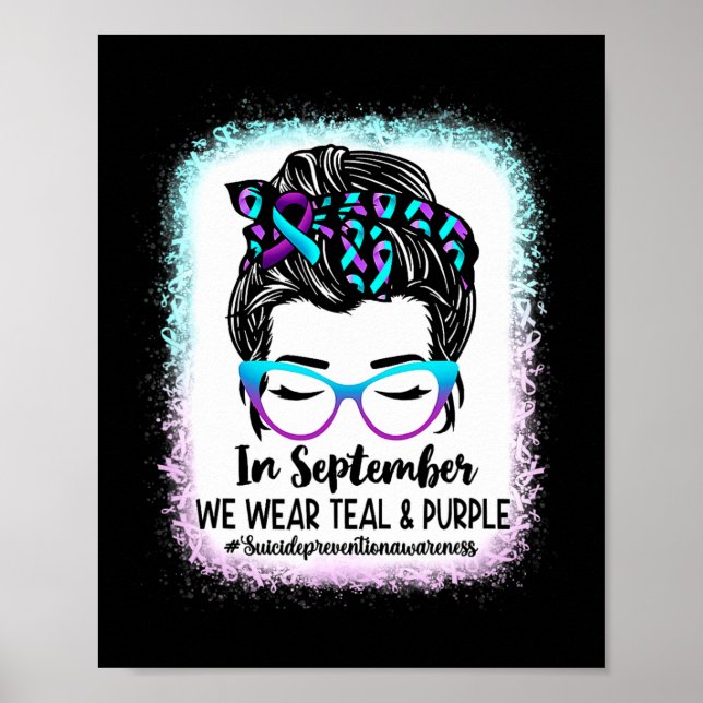 Messy Bun Suicide Prevention Awareness Month Septe Poster (Front)