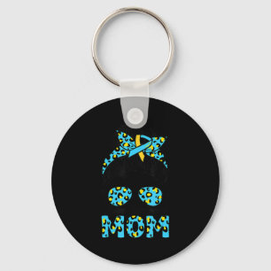 Messy Bun Sunglass Leopard Down Syndrome Awareness Key Ring