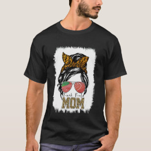Messy Bun Track Field Mum Running Runner Mothers T-Shirt