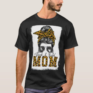 Messy Bun Track Field Mum Running Runner Mothers T-Shirt