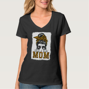 Messy Bun Track Field Mum Running Runner Mothers T-Shirt