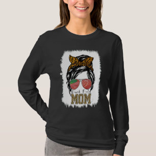 Messy Bun Track Field Mum Running Runner Mothers T-Shirt