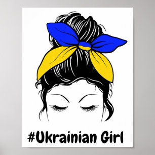 Messy Bun Ukraine Ukrainian Girl #ukrainian Girl  Poster