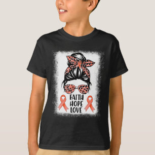 Messy Bun Wear Orange Faith Hope Love Rsd Crps Awa T-Shirt