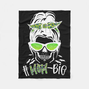 Messy Bun Zombie Mum Fun Halloween Costume Skull Fleece Blanket