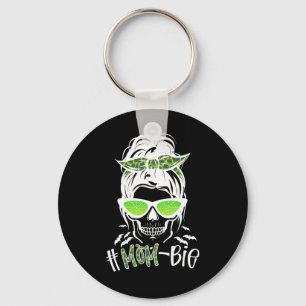 Messy Bun Zombie Mum Fun Halloween Costume Skull Key Ring